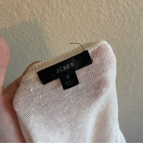 J.CREW Side Button Linen Blend V-neck Sweater in White Women's Size Small - Picture 7 of 9